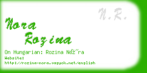 nora rozina business card